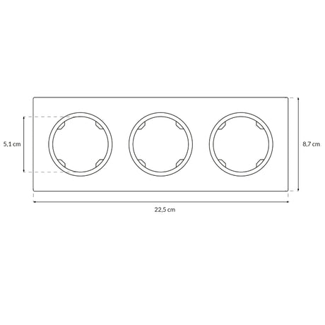 Rámeček trojnásobný ELECTROMALT OVAL OVA1003W bílý