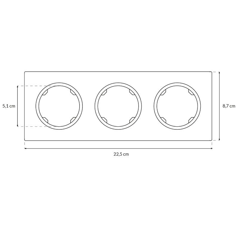 Rámeček trojnásobný ELECTROMALT OVAL OVA1003B černý