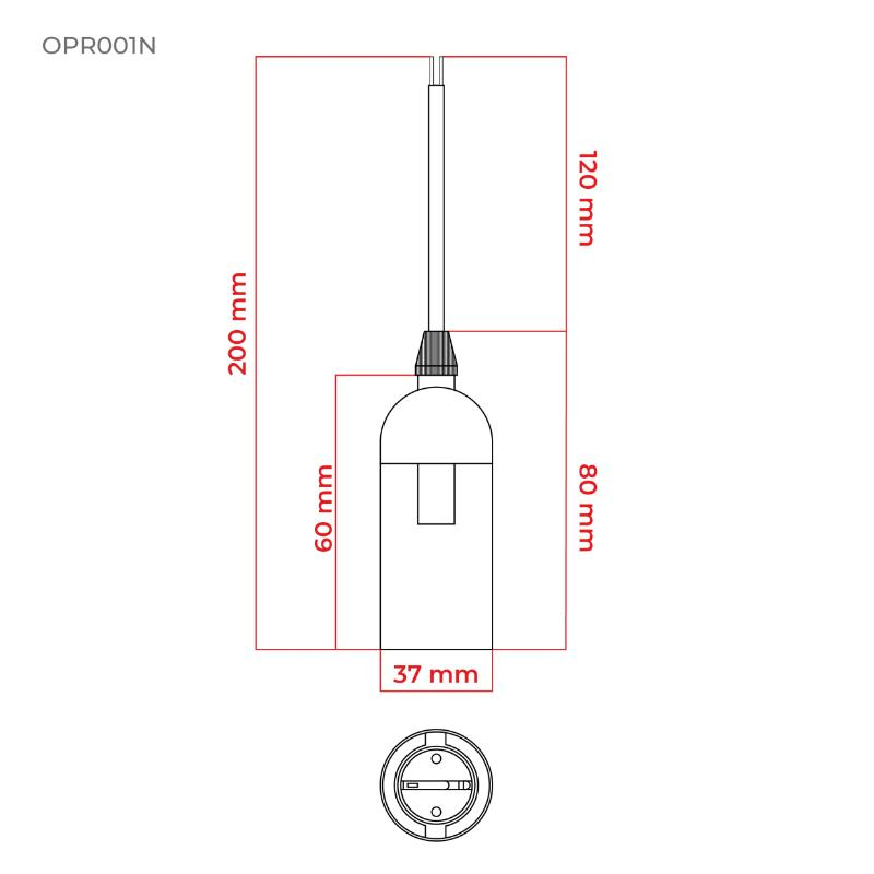 Objímka E27 s kabelem DPM OPR001N