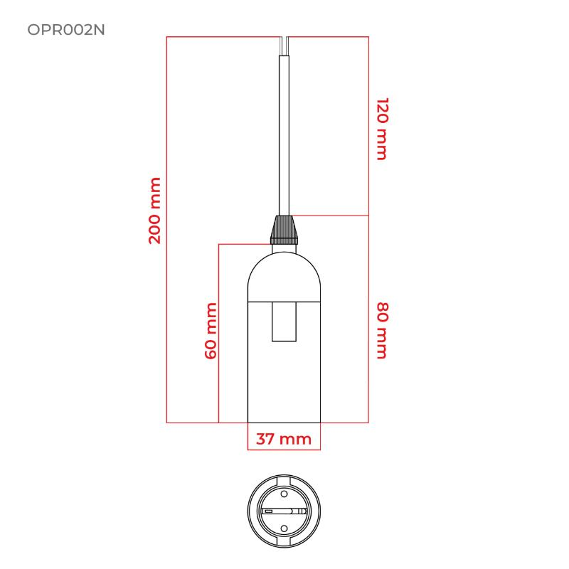 Objímka E27 s kabelem DPM OPR002N