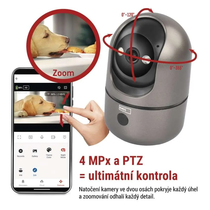 GoSmart vnitřní otočná kamera EMOS IP-220W s WiFi