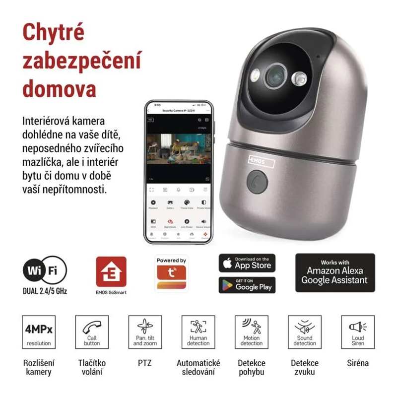 GoSmart vnitřní otočná kamera EMOS IP-220W s WiFi