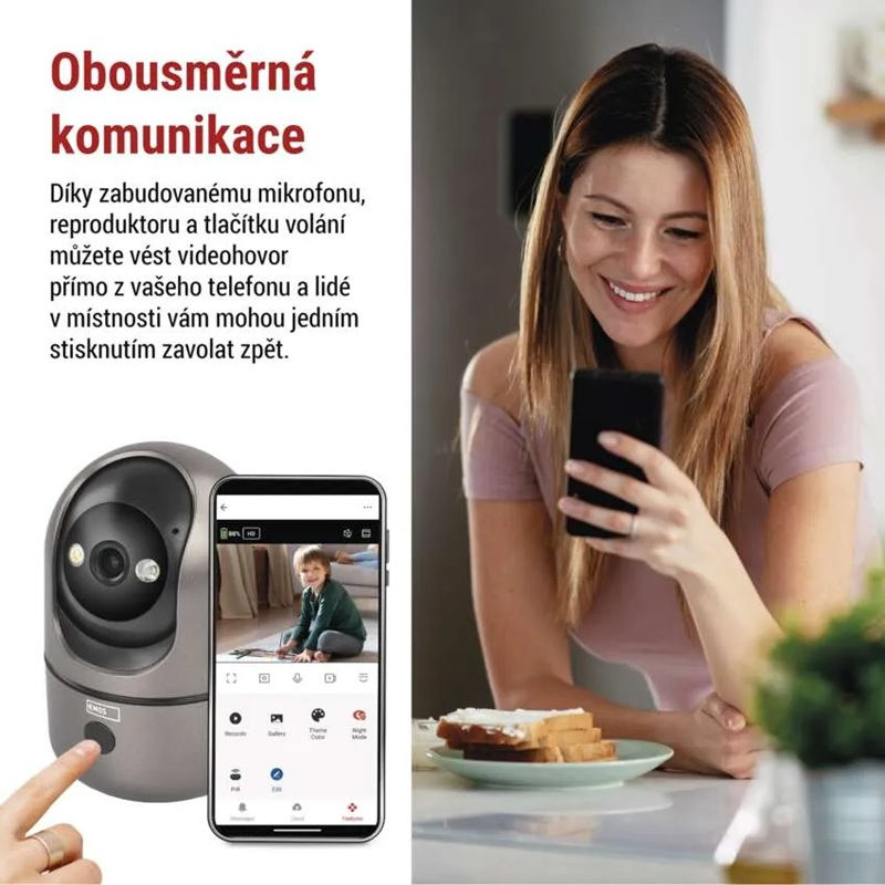 GoSmart vnitřní otočná kamera EMOS IP-220W s WiFi