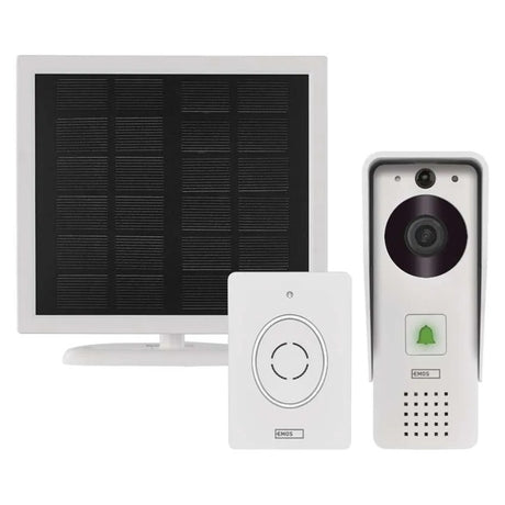 GoSmart domovní bezdrátový bateriový videozvonek EMOS IP-09D s WiFi a solárním panelemm
