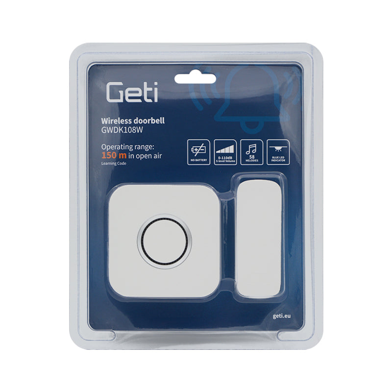 Zvonek bezdrátový GETI GWDK108W kinetický