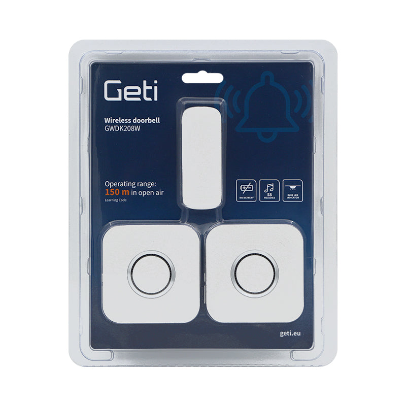 Zvonek bezdrátový GETI GWDK208W kinetický sada