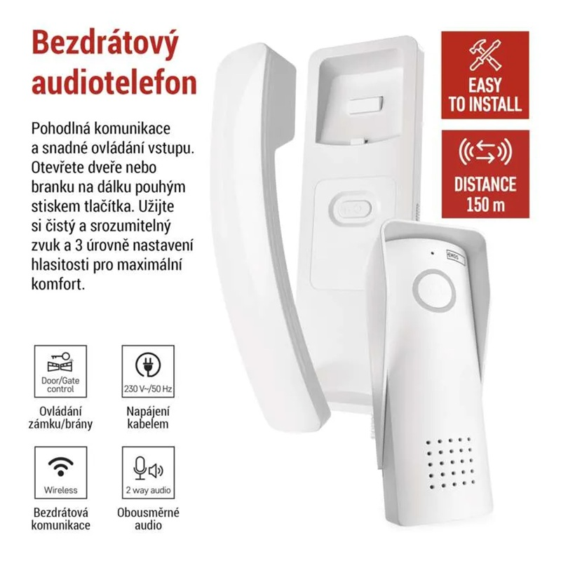 Sada bezdrátového domovního audiotelefonu H1088, 1 účastník