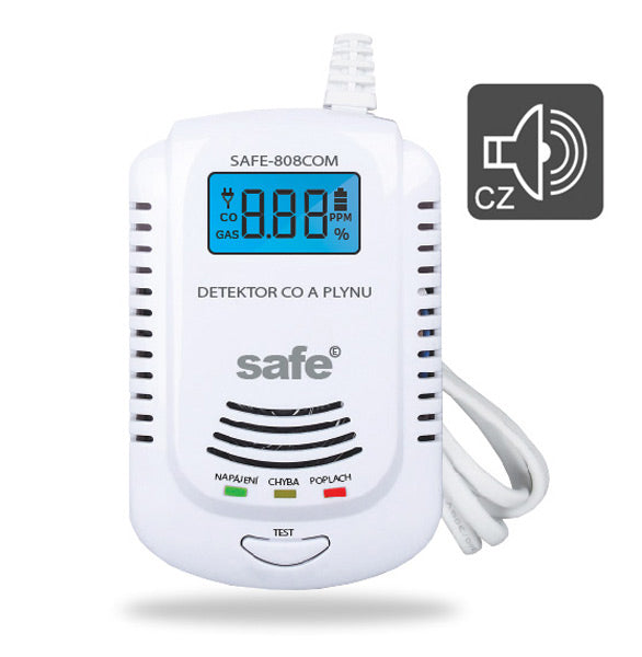 Detektor plynu SAFE 808COM oxid uhelnatý
