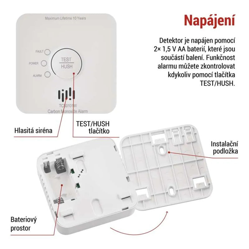 GoSmart detektor oxidu uhelnatého EMOS TCS0101W s WiFi