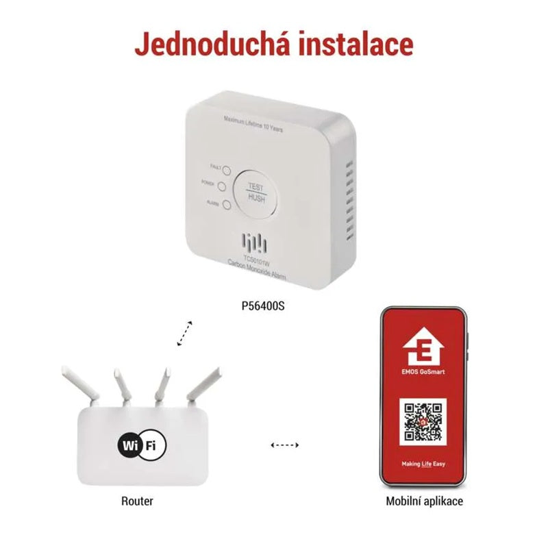 GoSmart detektor oxidu uhelnatého EMOS TCS0101W s WiFi