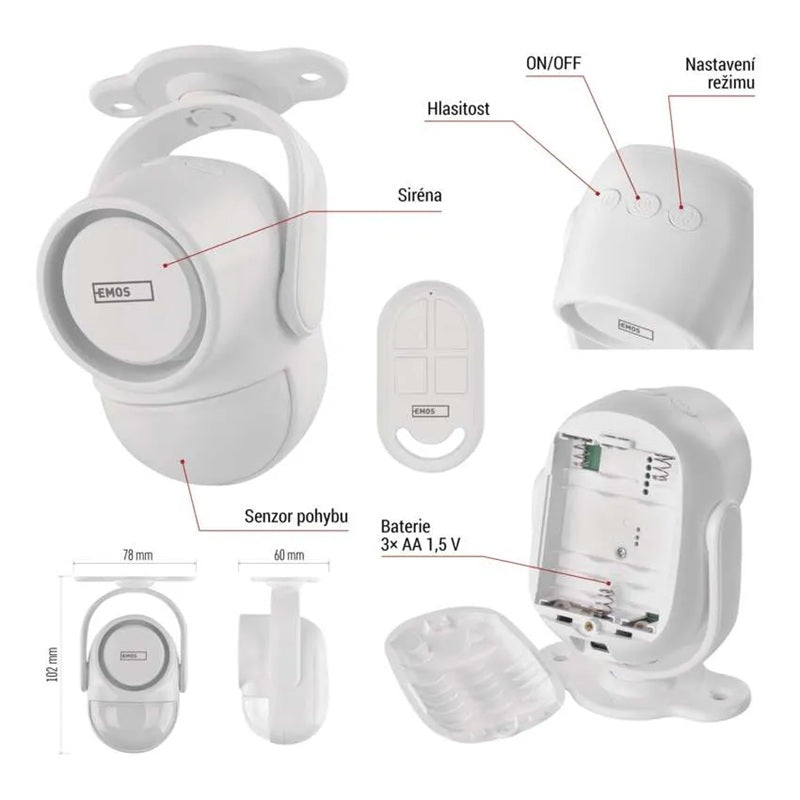GoSmart alarm EMOS  IP-126L GUARDIAN s pohybovým čidlem WiFi Tuya