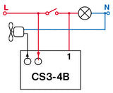 Časový spínač ELEKTROBOCK CS3-4B pro ventilátory se zpožděním bez nulového vodiče