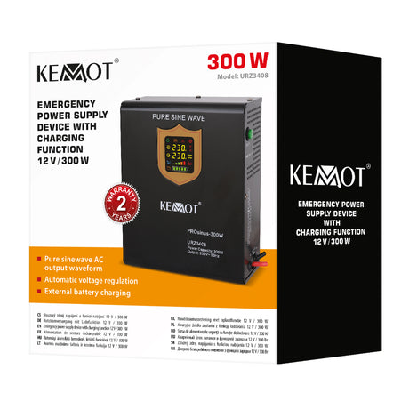 Zdroj záložní KEMOT PROsinus-500 12V 230V 500VA 300W Black nástěnný