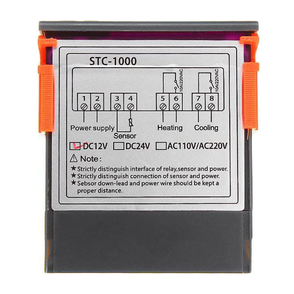 Digitální termostat STC-1000, rozsah -50~99°C, napájení 24VDC