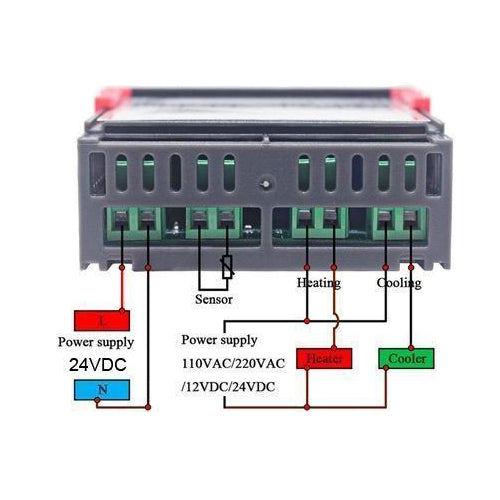 Digitální termostat STC-1000, rozsah -50~99°C, napájení 24VDC