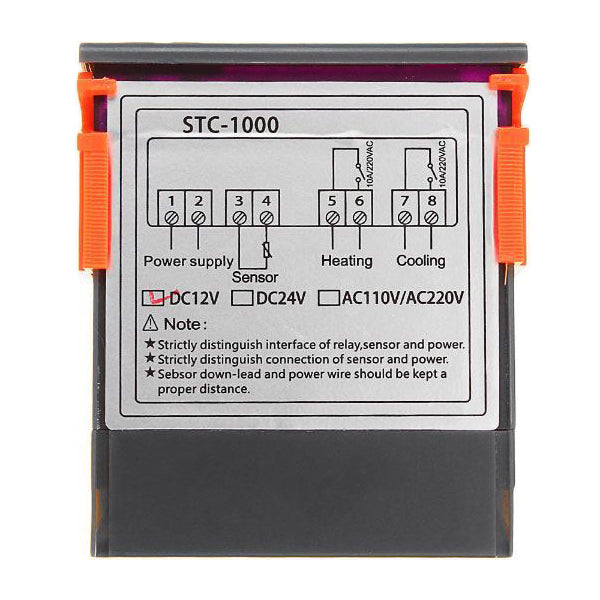 Digitální termostat STC-1000, rozsah -50~99°C, napájení 230VAC