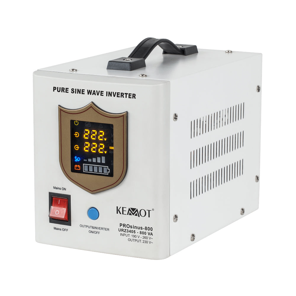 Zdroj záložní KEMOT PROsinus-800 12V 230V 800VA 500W White