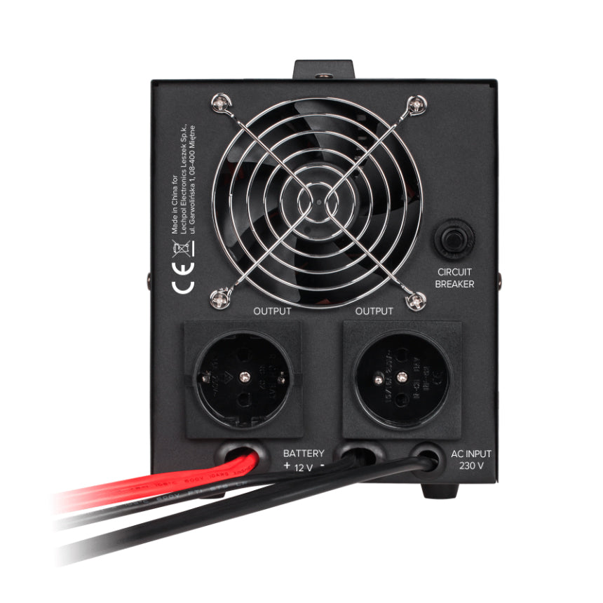 Zdroj záložní REBEL POWER-800 12V 230V 800VA 500W Black