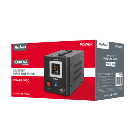 Zdroj záložní REBEL POWER-1000 12V 230V 1000VA 700W Black