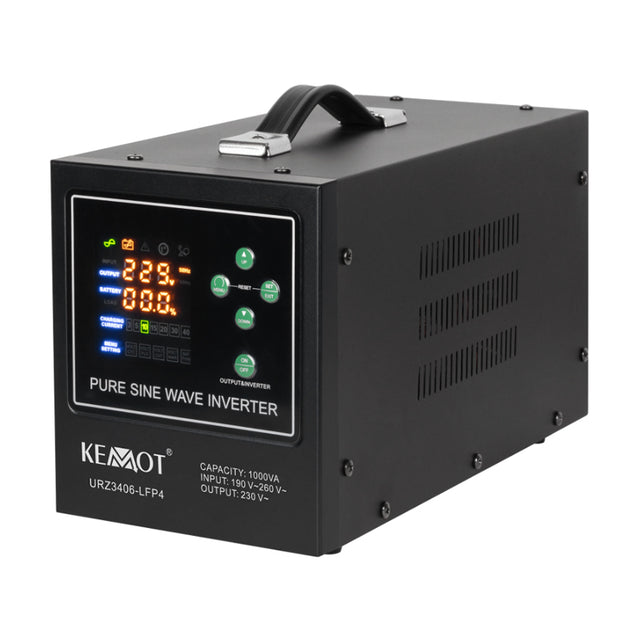 Zdroj záložní KEMOT PROsinus-1000-LFP4 12V 230V 1000VA 700W Black