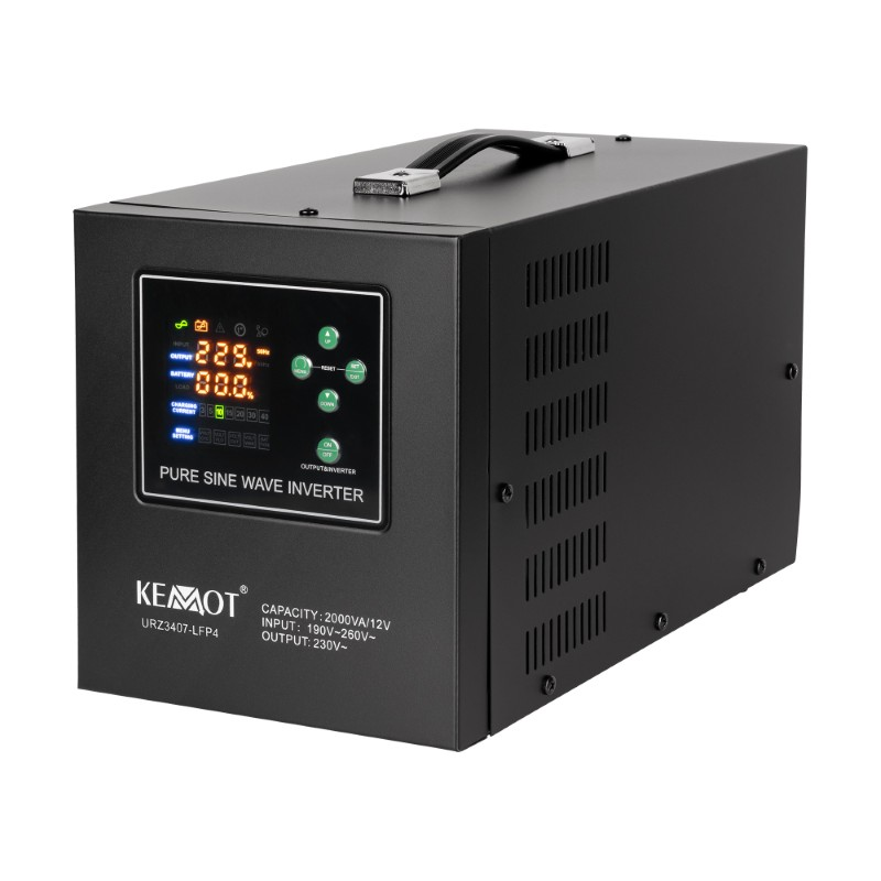 Zdroj záložní KEMOT PROsinus-2000 12V 230V 2000VA 1200W Black URZ3407-LFP4