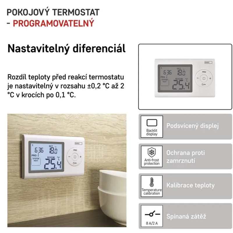 Termostat EMOS P5607 programovatelný drátový
