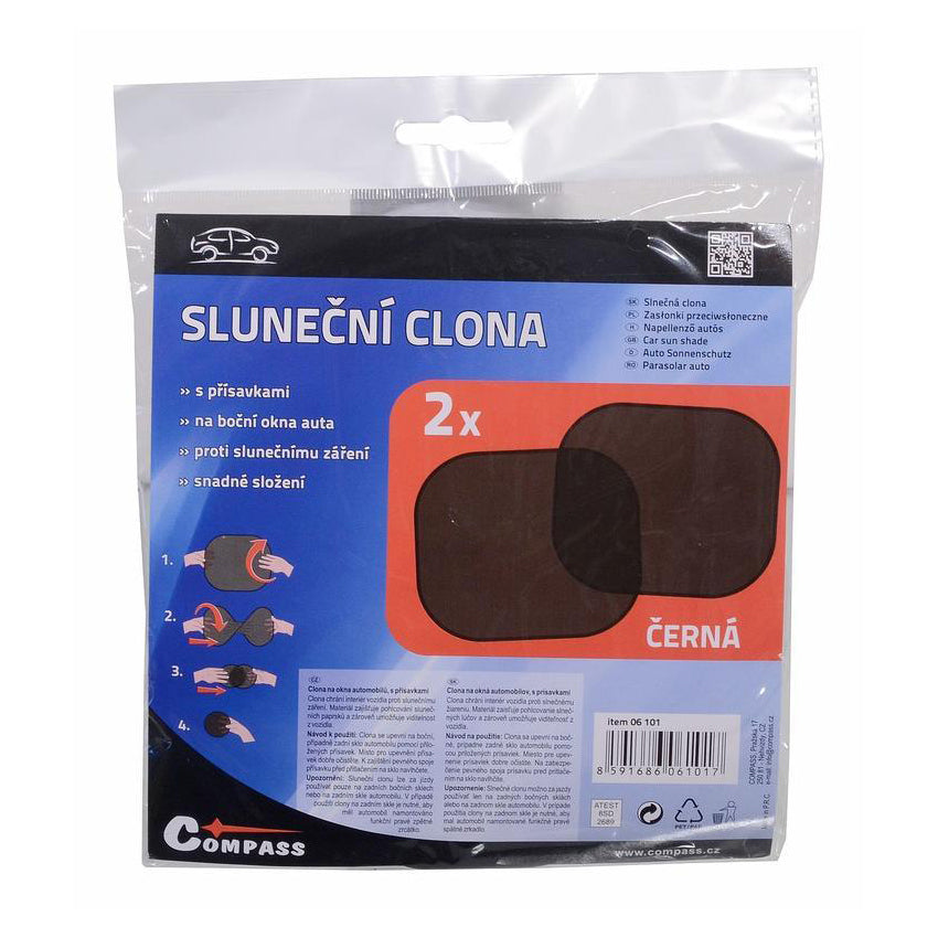 Clona sluneční COMPASS 06101 na boční okno černá 2ks