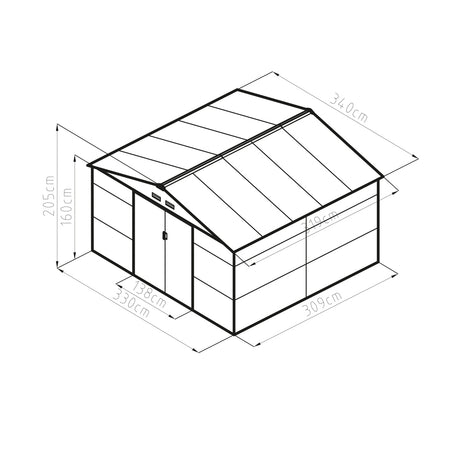 Zahradní domek G21 GAH 1085 340x319cm Grey