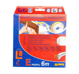 Těsnění do oken a dveří samolepící 9x4mm TYP E bílé 6m