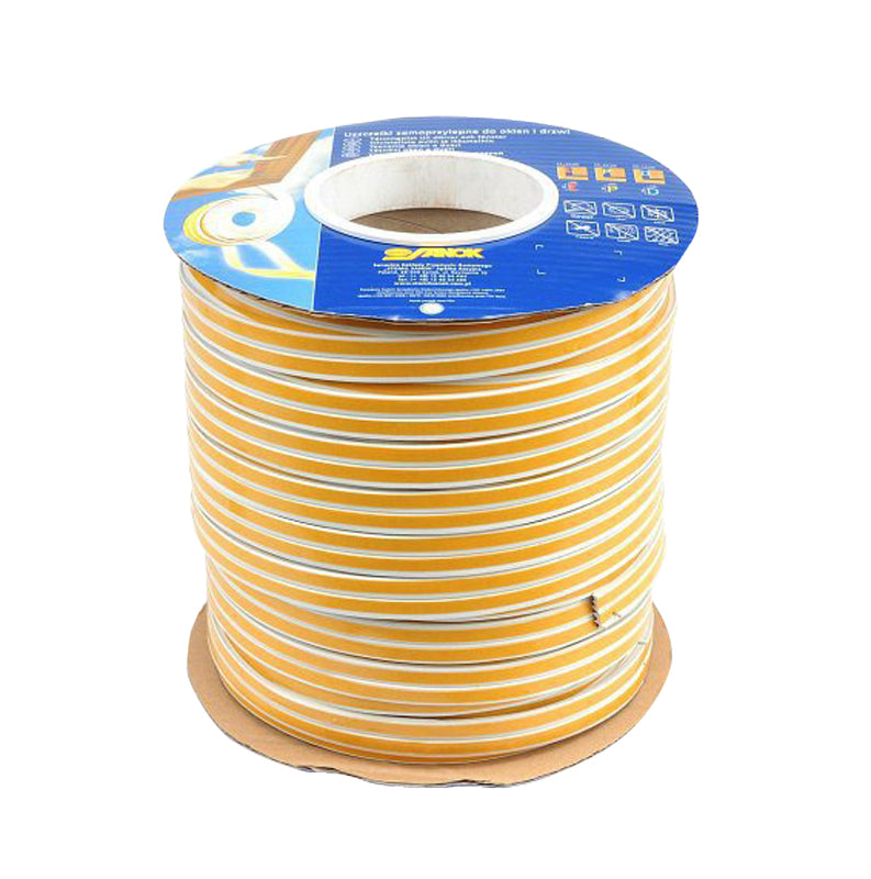 Těsnění do oken a dveří samolepící 9x4mm TYP E bílé 150m