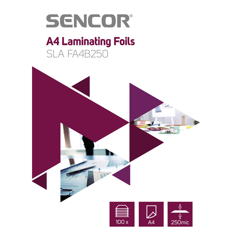 Fólie laminovací SENCOR SLA FA4B250 A4 250mic 100ks