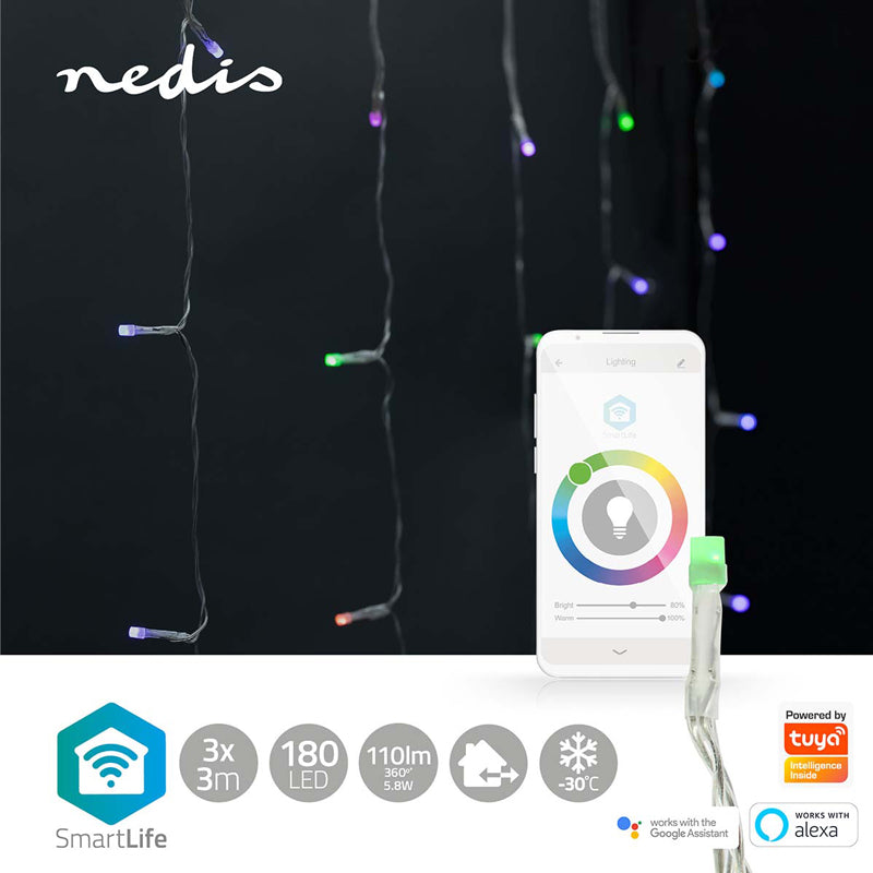 Smart LED vánoční řetěz NEDIS WIFILXC01C180 3m WiFi Tuya