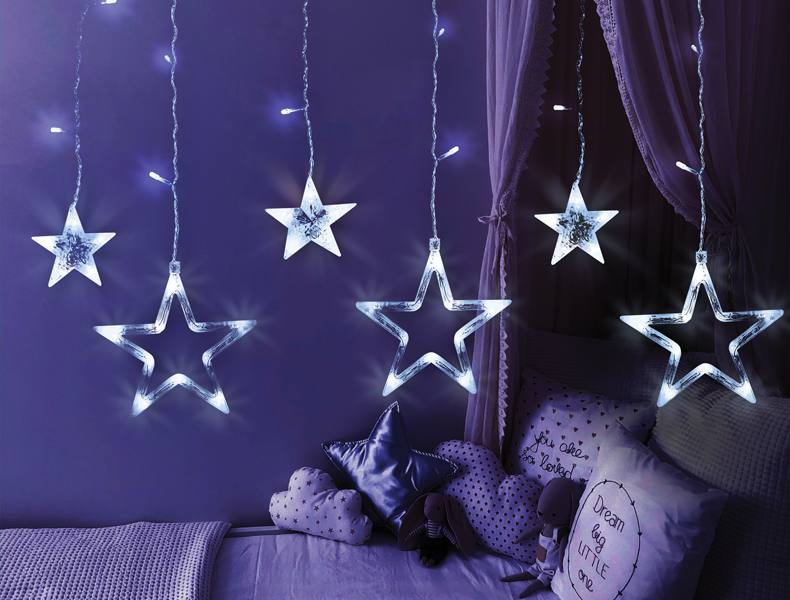 Vánoční LED řetěz MOON IN THE ROOM ML48Z hvězdy