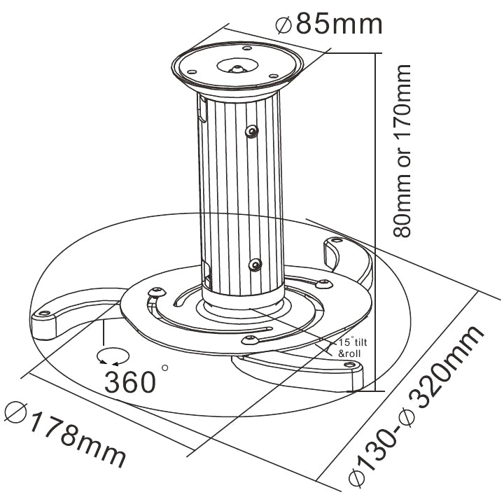 Držák projektoru CABLETECH UCH0100