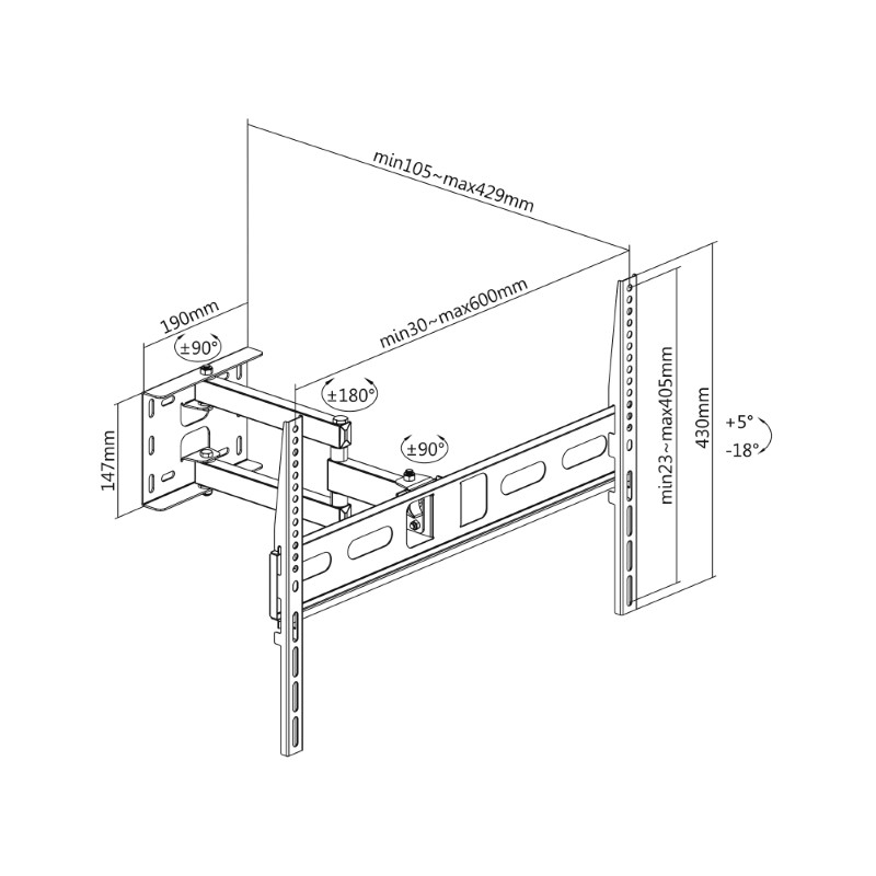 Držák na TV CABLETECH UCH0199-1