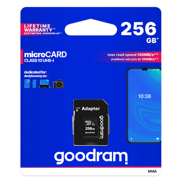 Karta paměťová GOODRAM micro SD 256 GB s adaptérem