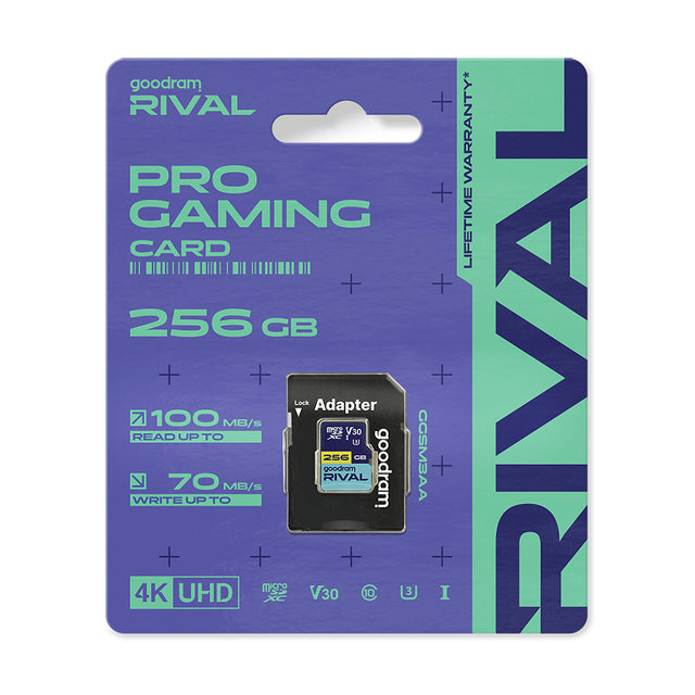 Paměťová karta GOODRAM Rival microSD 256GB V30 UHS-III s adaptérem