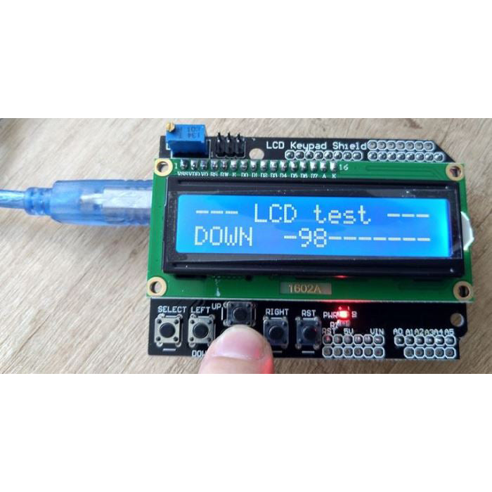 Displej LCD1602A s klávesnicí, 16x2 znaků, modré podsvícení
