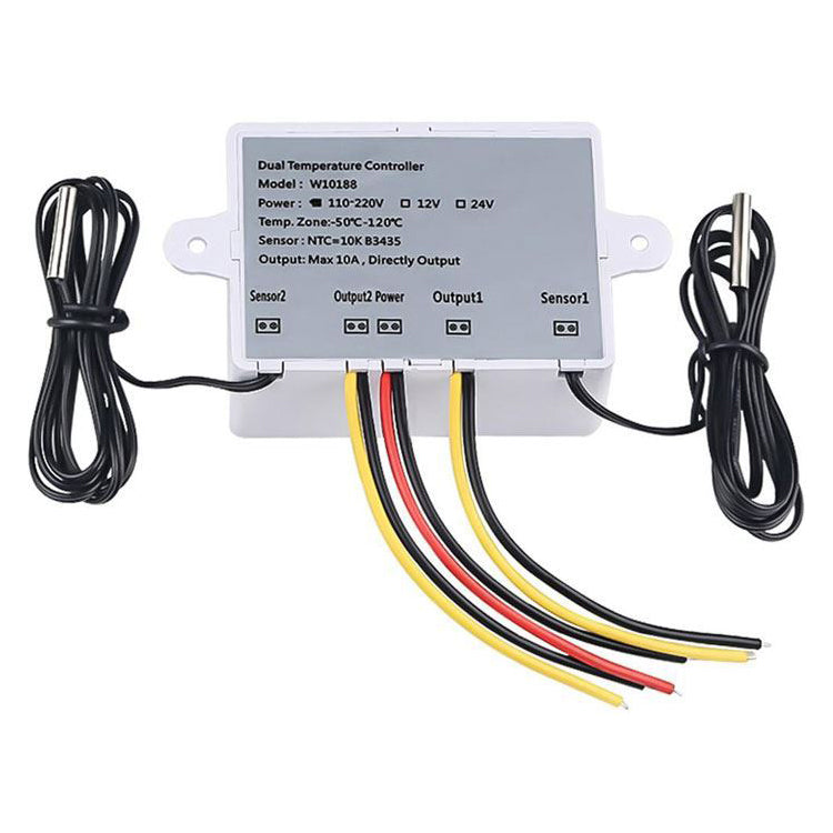 Digitální termostat duální XK-W1088, -50 až +110°C, napájení 12V