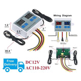 Digitální termostat duální XK-W1088, -50 až +110°C, napájení 12V