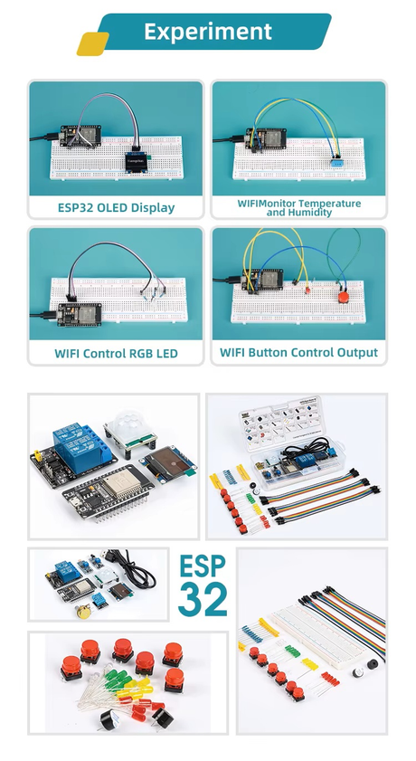 Arduino ESP32 Basic starter kit, WiFi Výuková sada