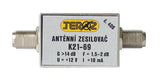 Anténní zesilovač TEROZ 406X, nízkošumový, UHF, G14dB, F1,5dB, U98dBµV, F-F