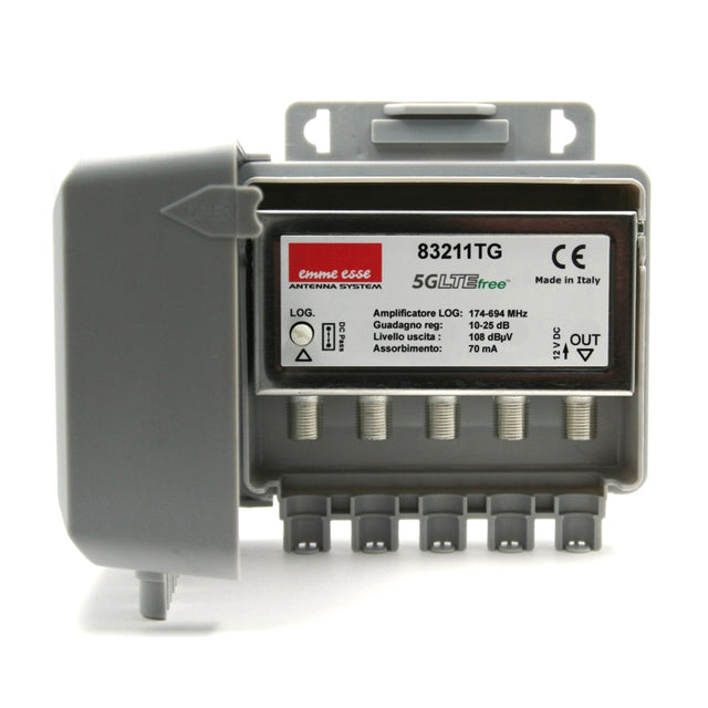 Anténní předzesilovač Emme Esse 83211TG, na stožár, 5G, 1xlog(DAB+UHF), +25dB