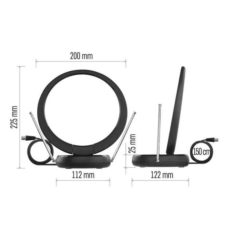Anténa pokojová EMOS CITY RING–C500, DVB-T2, DAB, filtr LTE/4G/5G