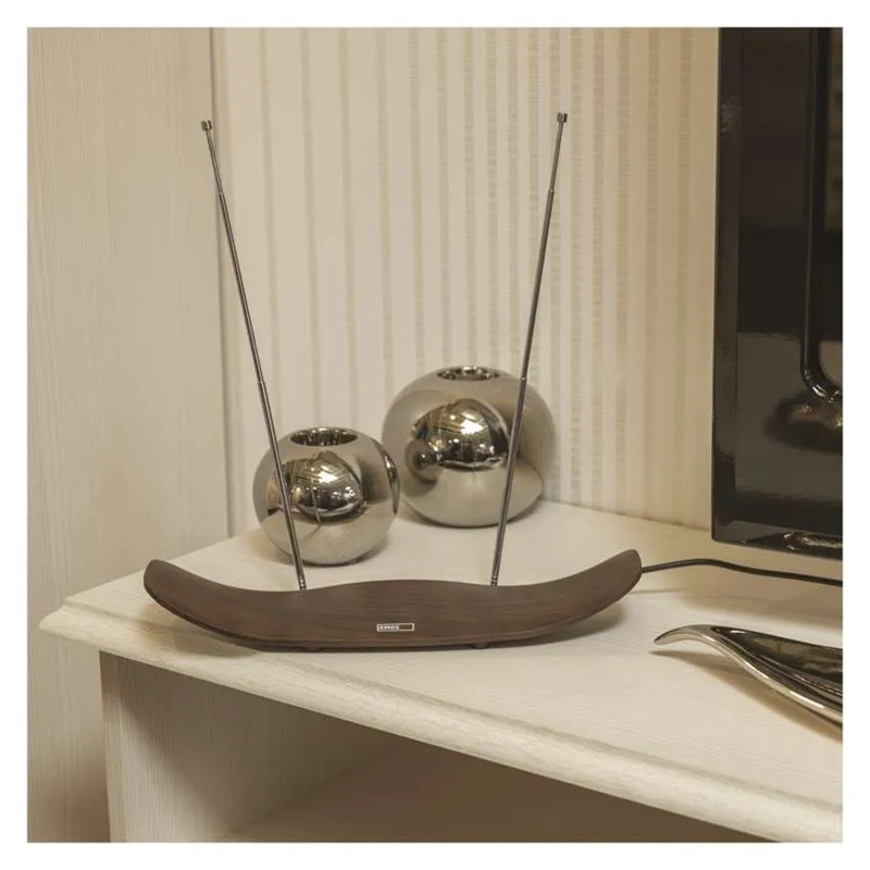 Anténa pokojová EMOS CITY WOOD-C500, DVB-T2, DAB, FM, filtr LTE/4G/5G
