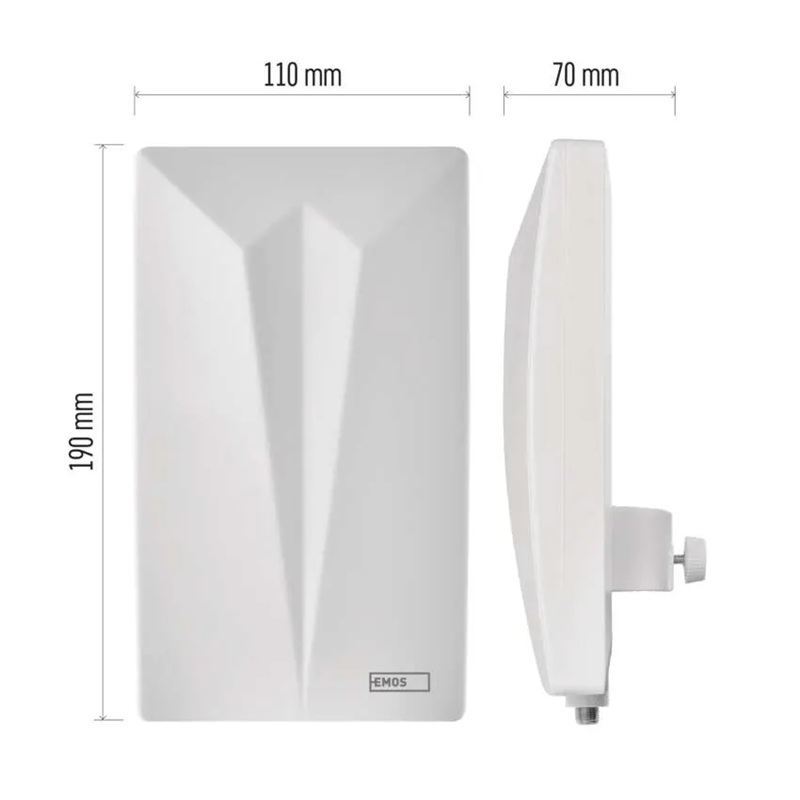 Anténa univerzální EMOS VILLAGE CAMP–V400, DVB-T2, FM, DAB, filtr LTE/4G/5G