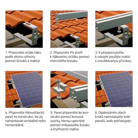 Střešní hák na uchycení solárního panelu VARIO 5.1 2x nastavitelný
