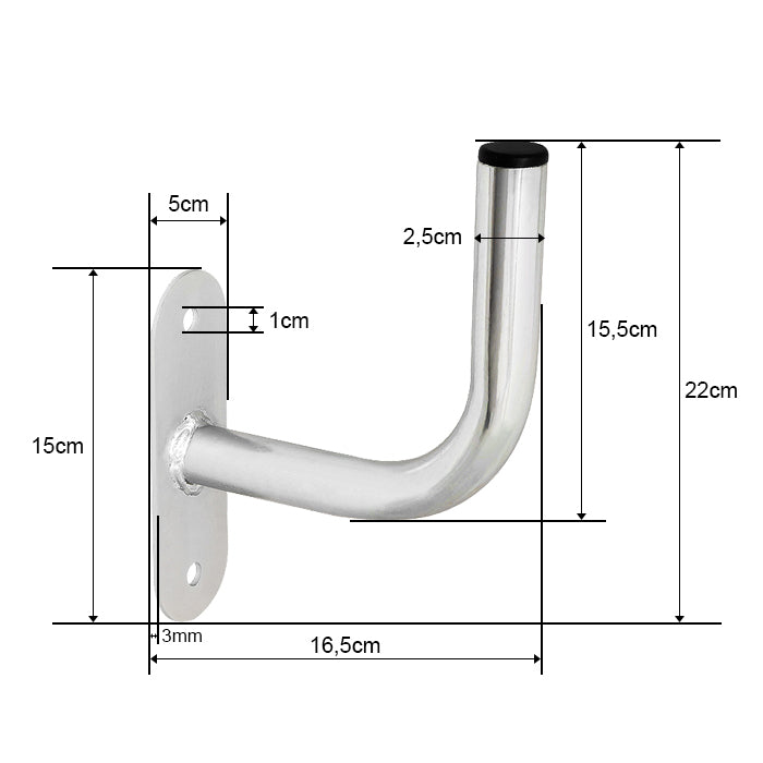 Anténní držák na zeď průměr 25mm výška 15,5cm BLOW 76-929