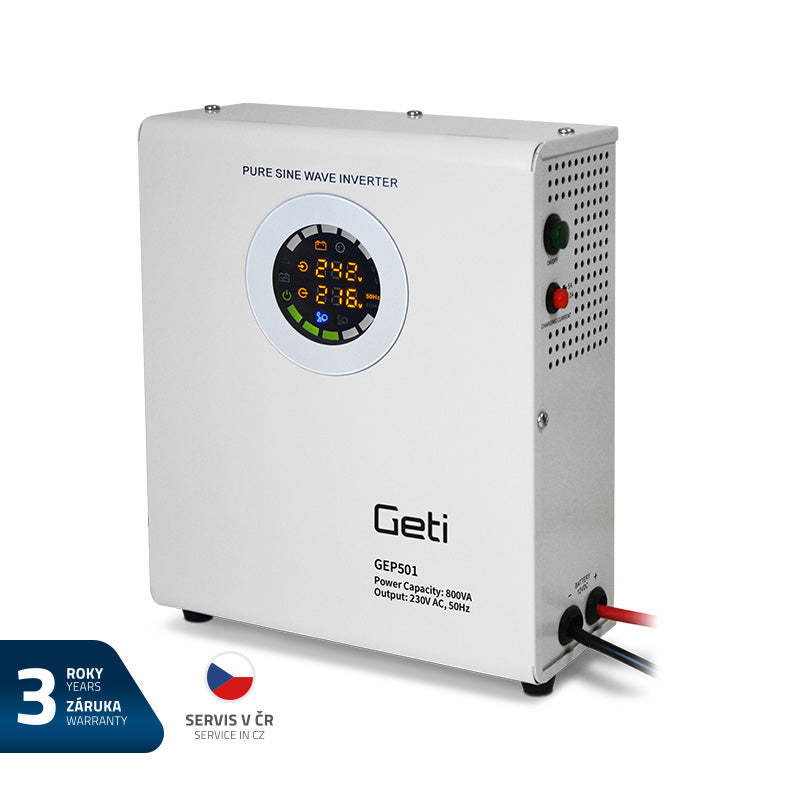 Zdroj záložní GETI GEP501 sinus 500W nástěnný - rozbaleno