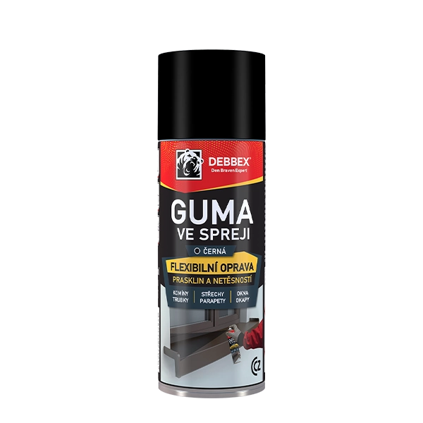 Guma ve spreji DEBBEX černá 400ml - rozbaleno - bez víčka